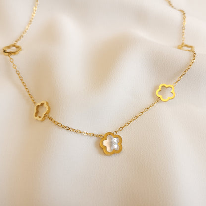Collier coquillage trèfle