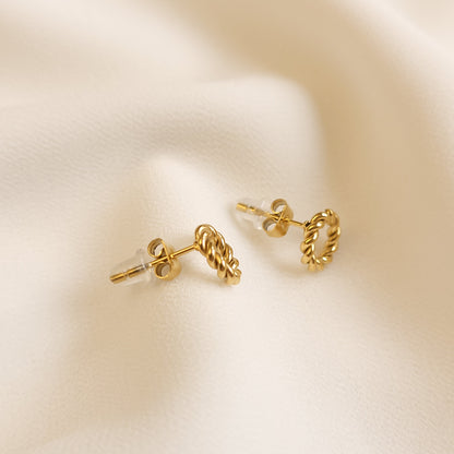 Boucles d'oreilles clous cercle torsadé