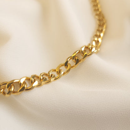 Collier à maillons cubains épais en or