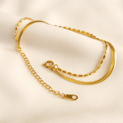 Bracelet chevrons et perles ovales