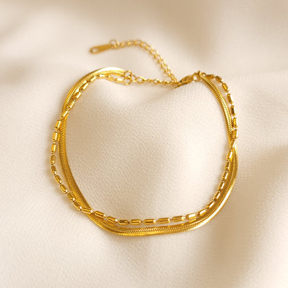 Bracelet chevrons et perles ovales