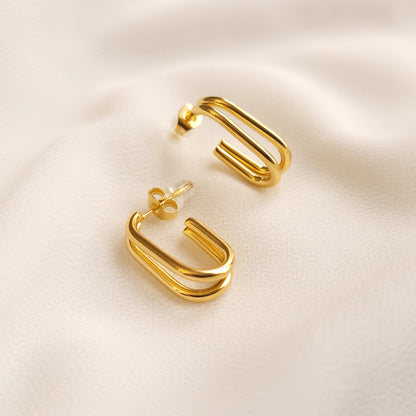 Boucles d'oreilles double ligne