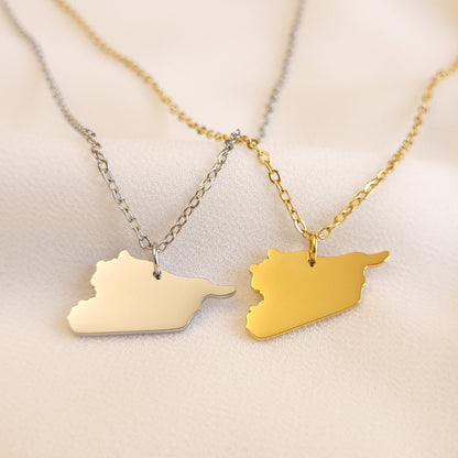 Country Map Pendant Necklace