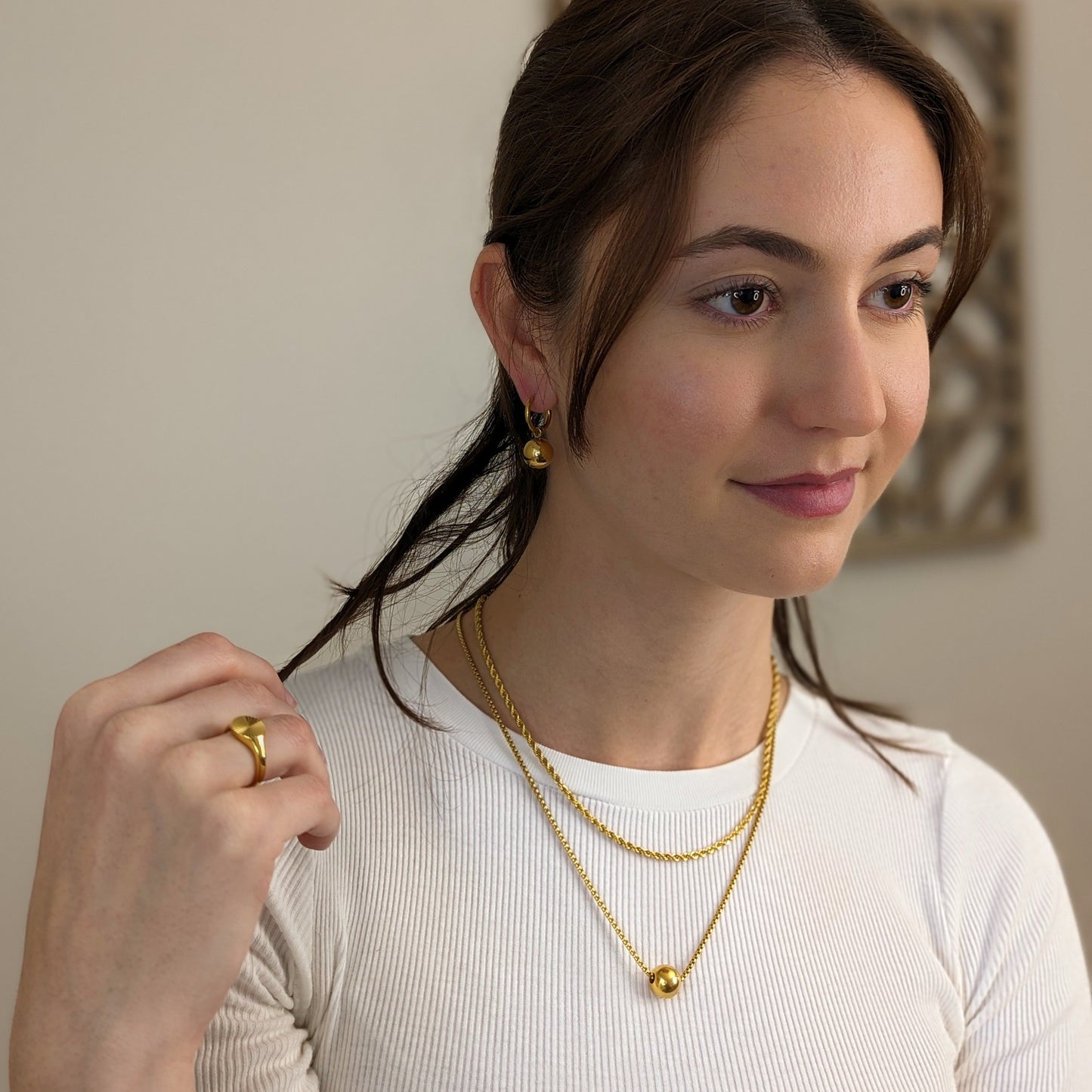 Ball Hoop Earrings