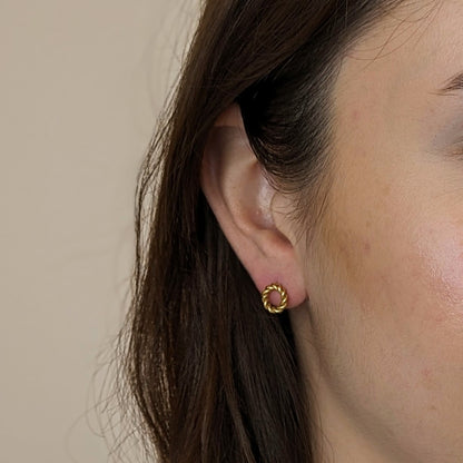 Boucles d'oreilles clous cercle torsadé
