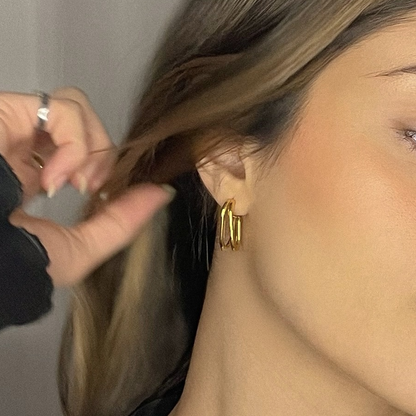 Boucles d'oreilles double ligne